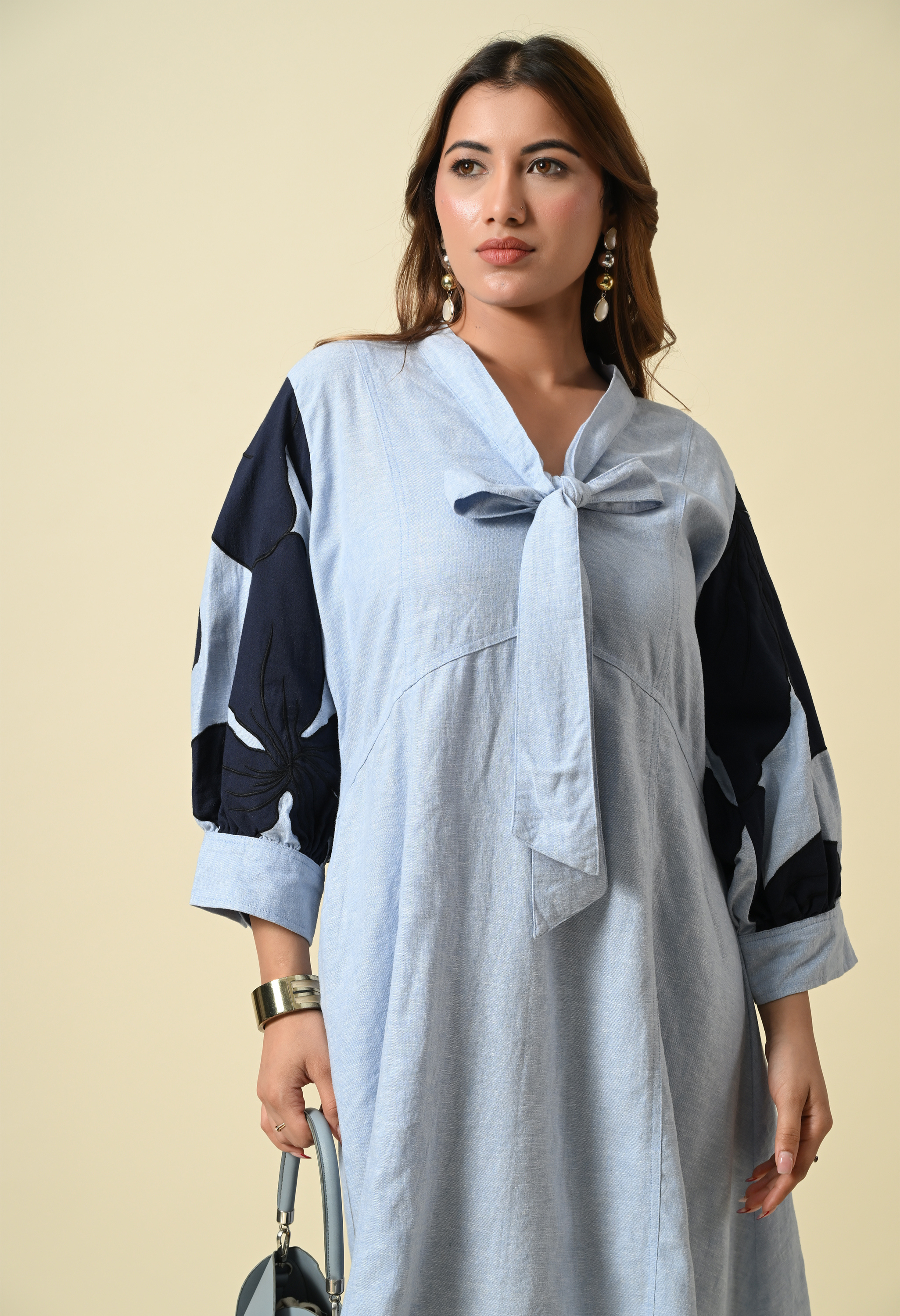Patchwork Sleeves Dress