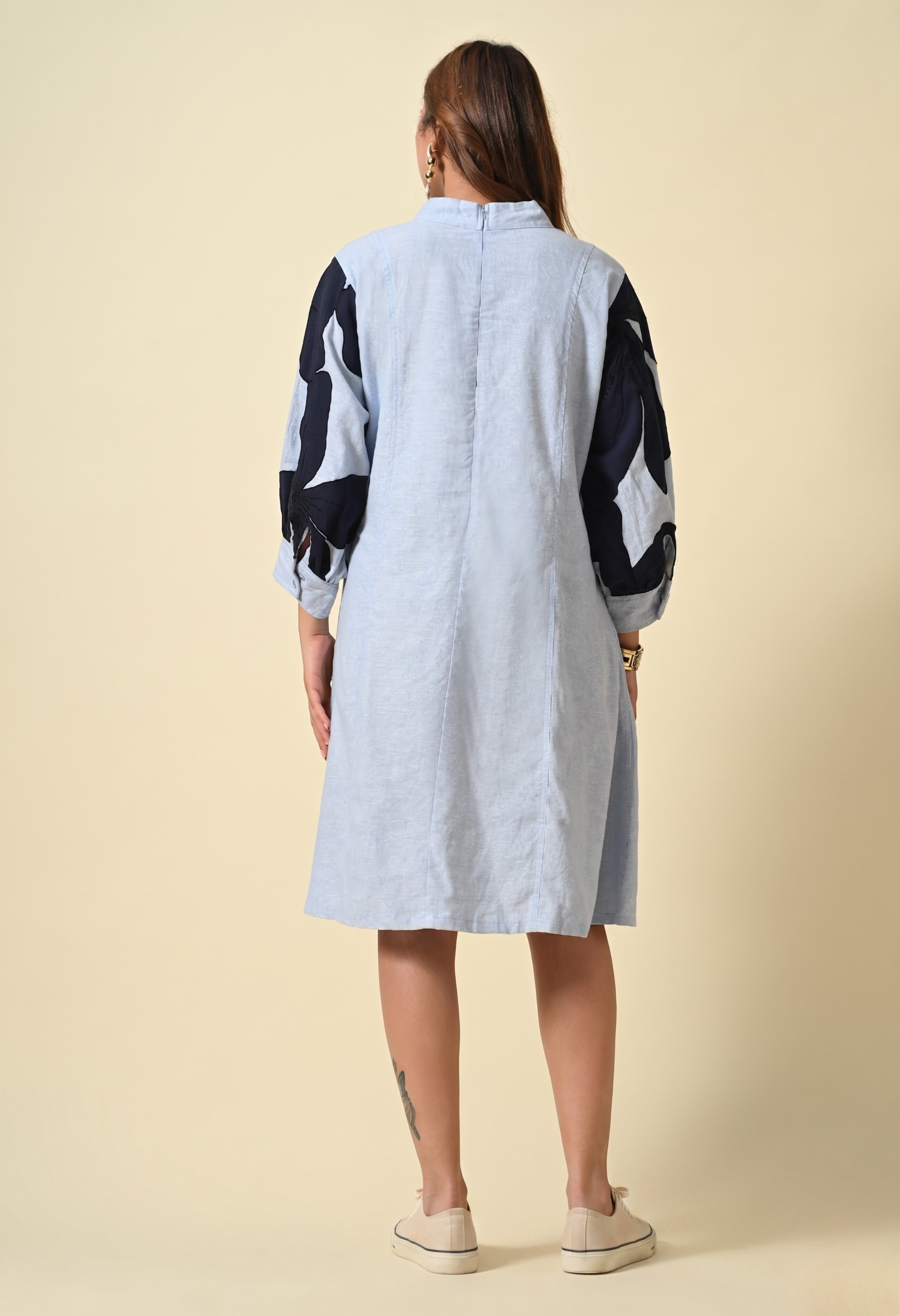 Patchwork Sleeves Dress