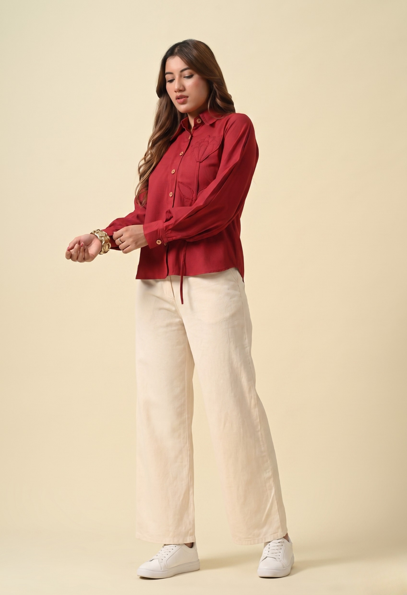 Maroon Muse Patch Shirt