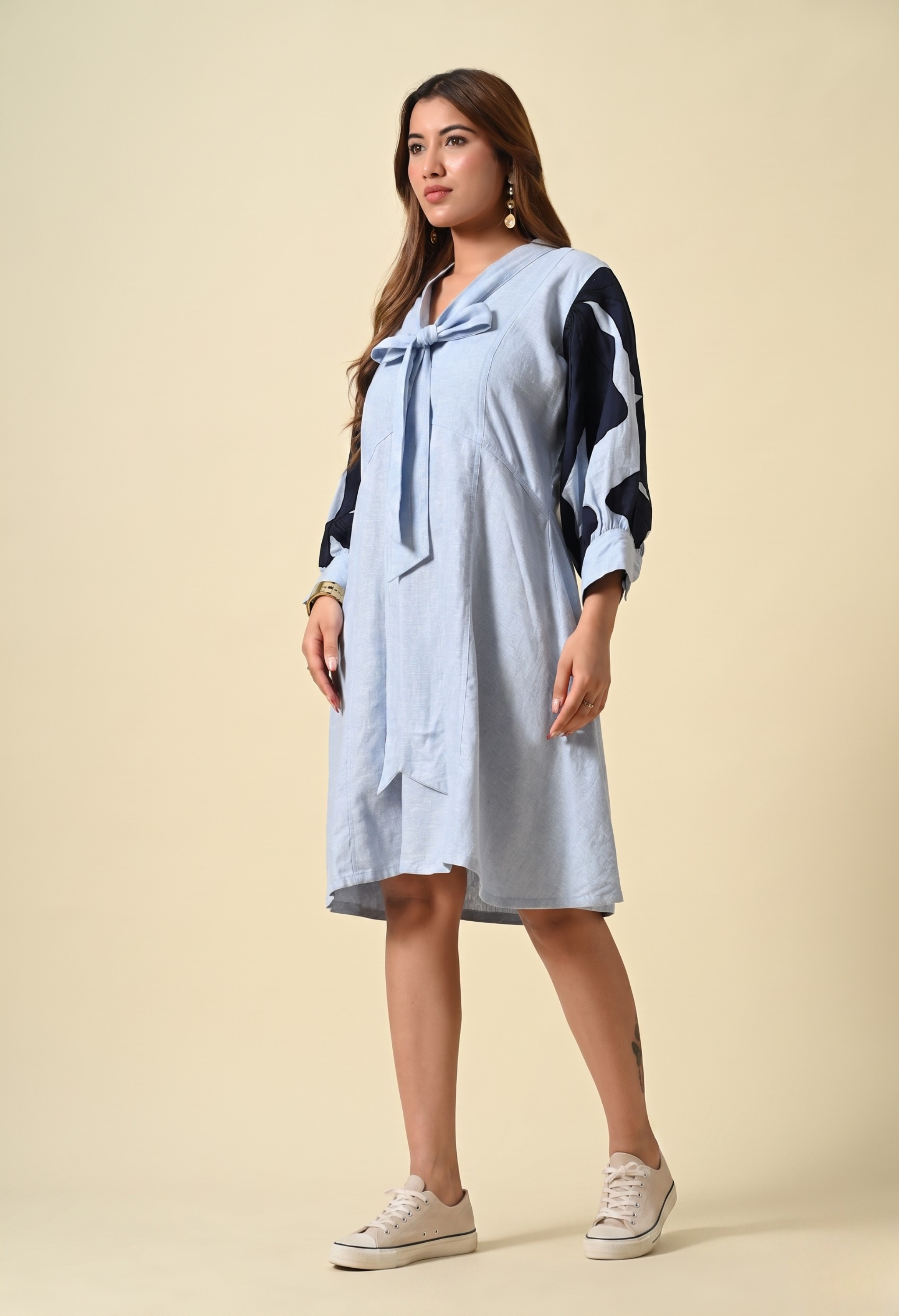 Patchwork Sleeves Dress