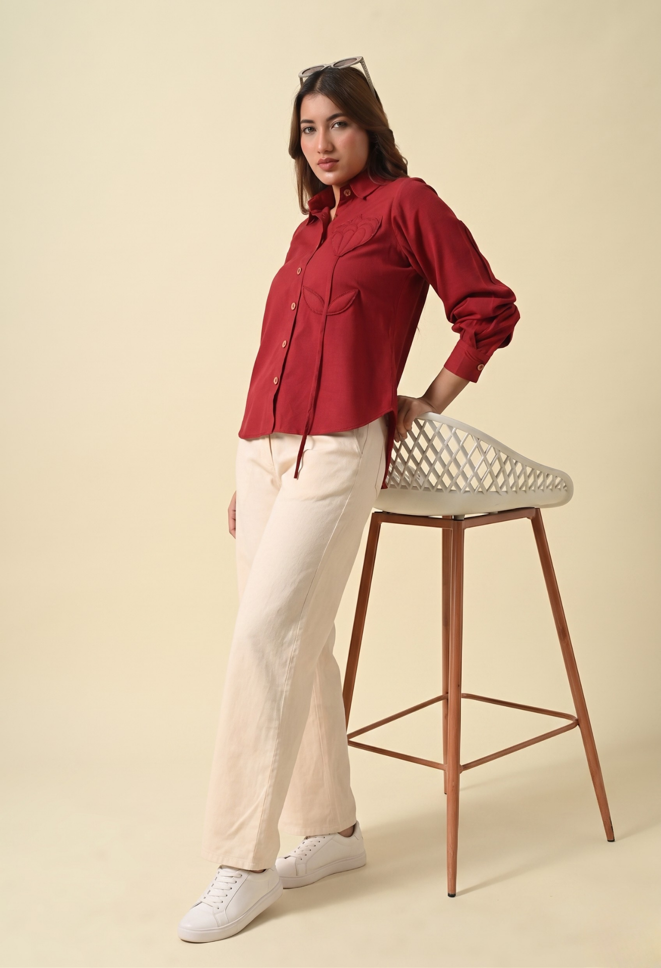 Maroon Muse Patch Shirt