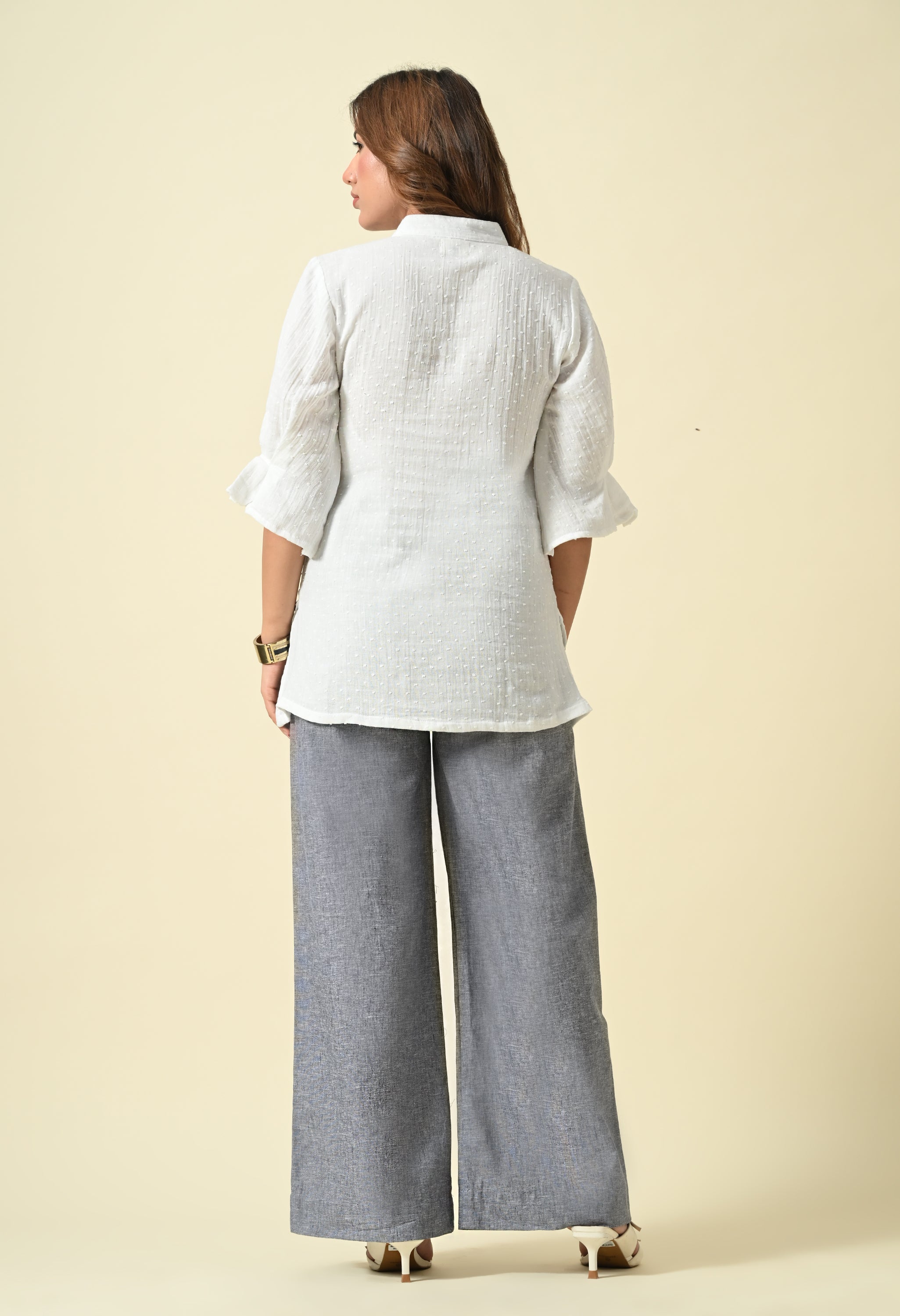 Ivory Gauze Linen Top