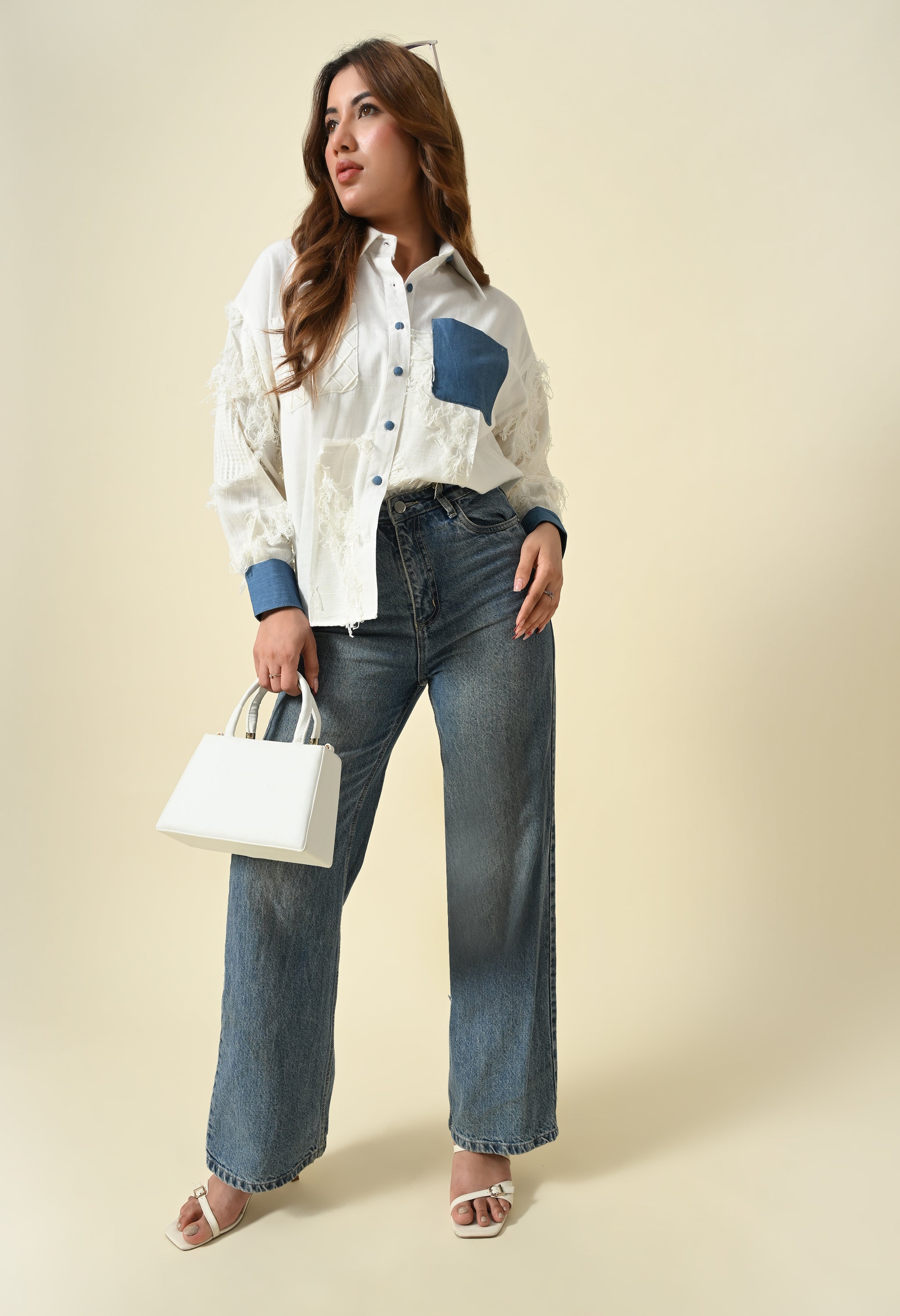 Denim Patchwork Shirt