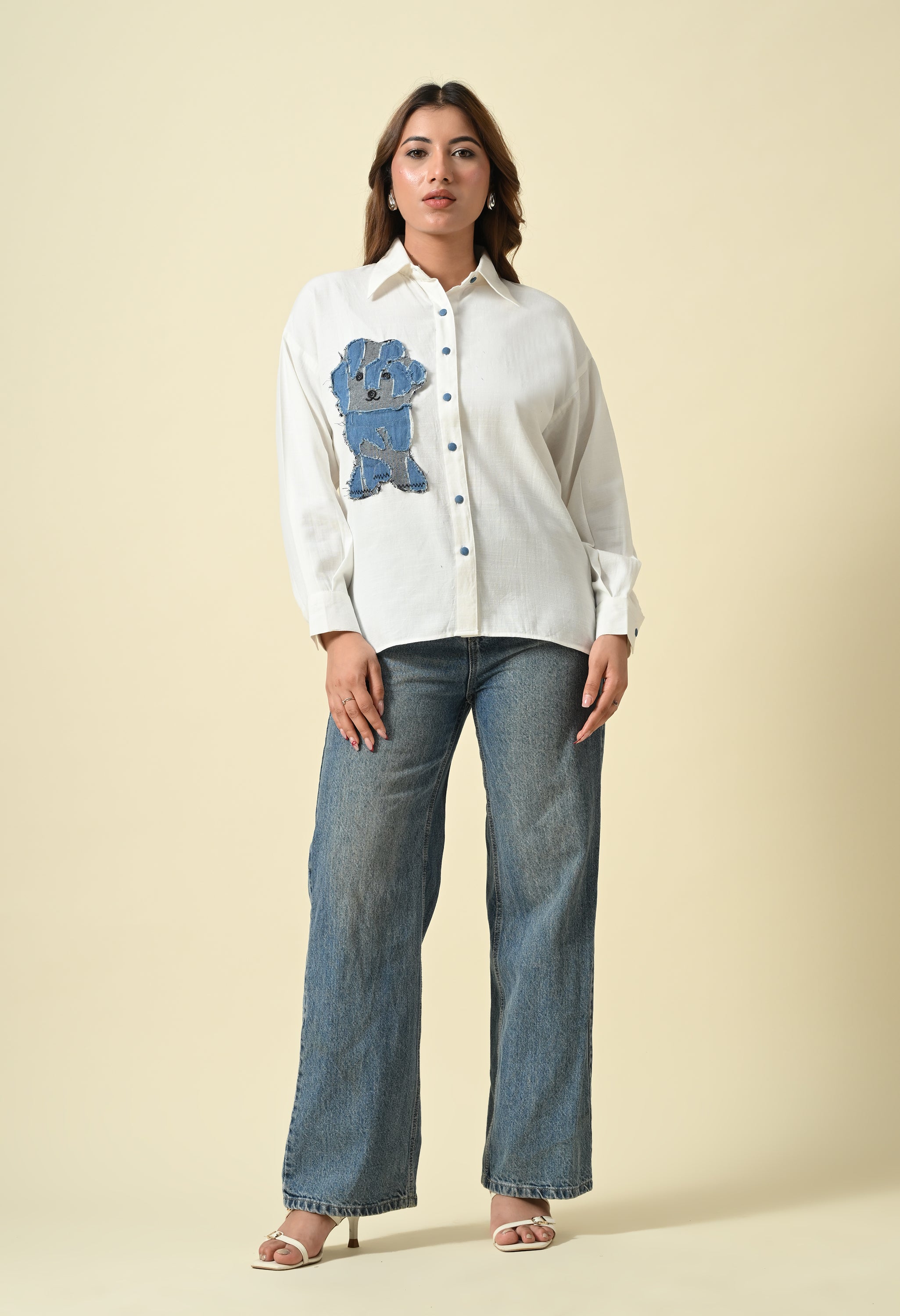 Denim Patch Puppy Shirt