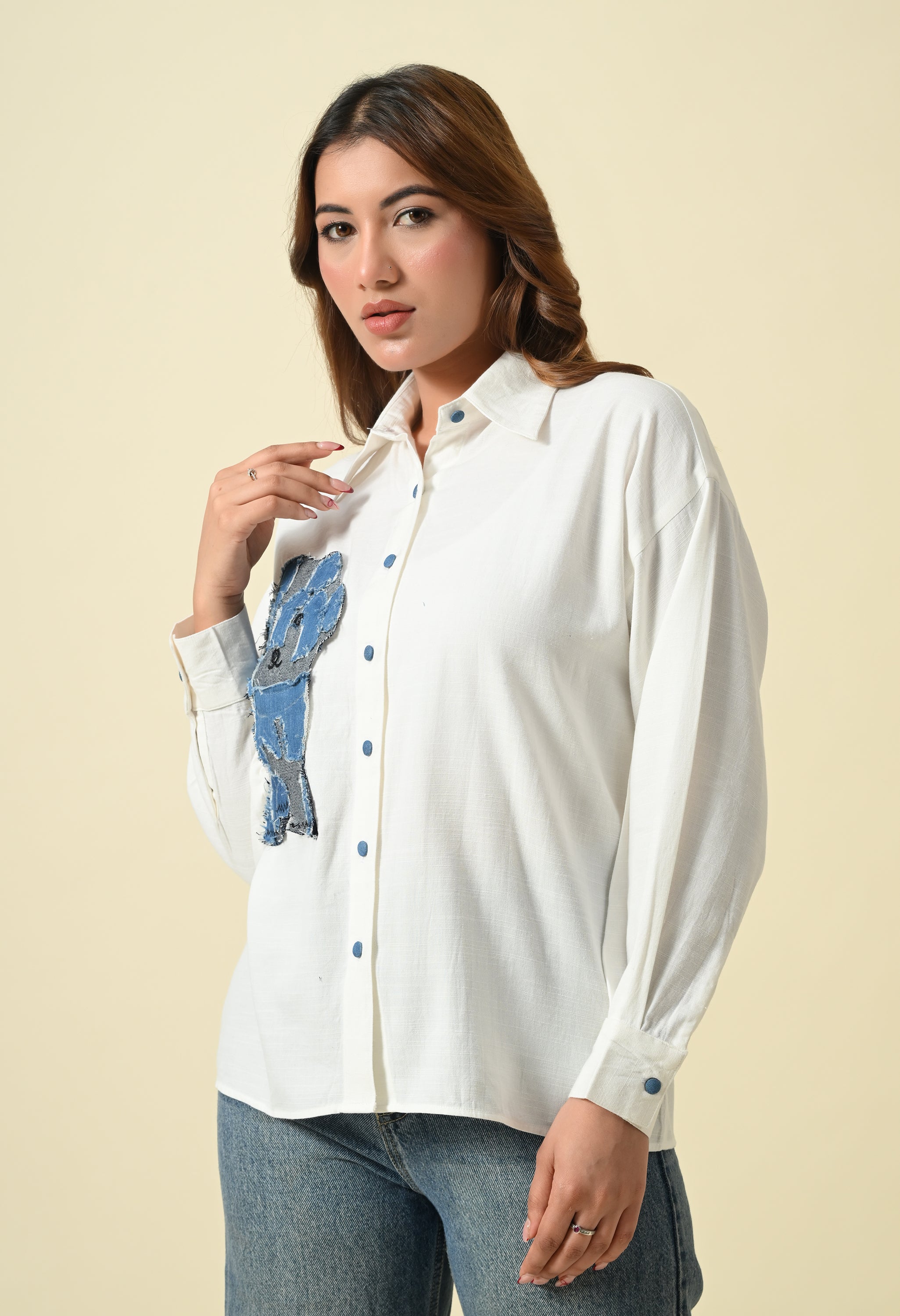 Denim Patch Puppy Shirt