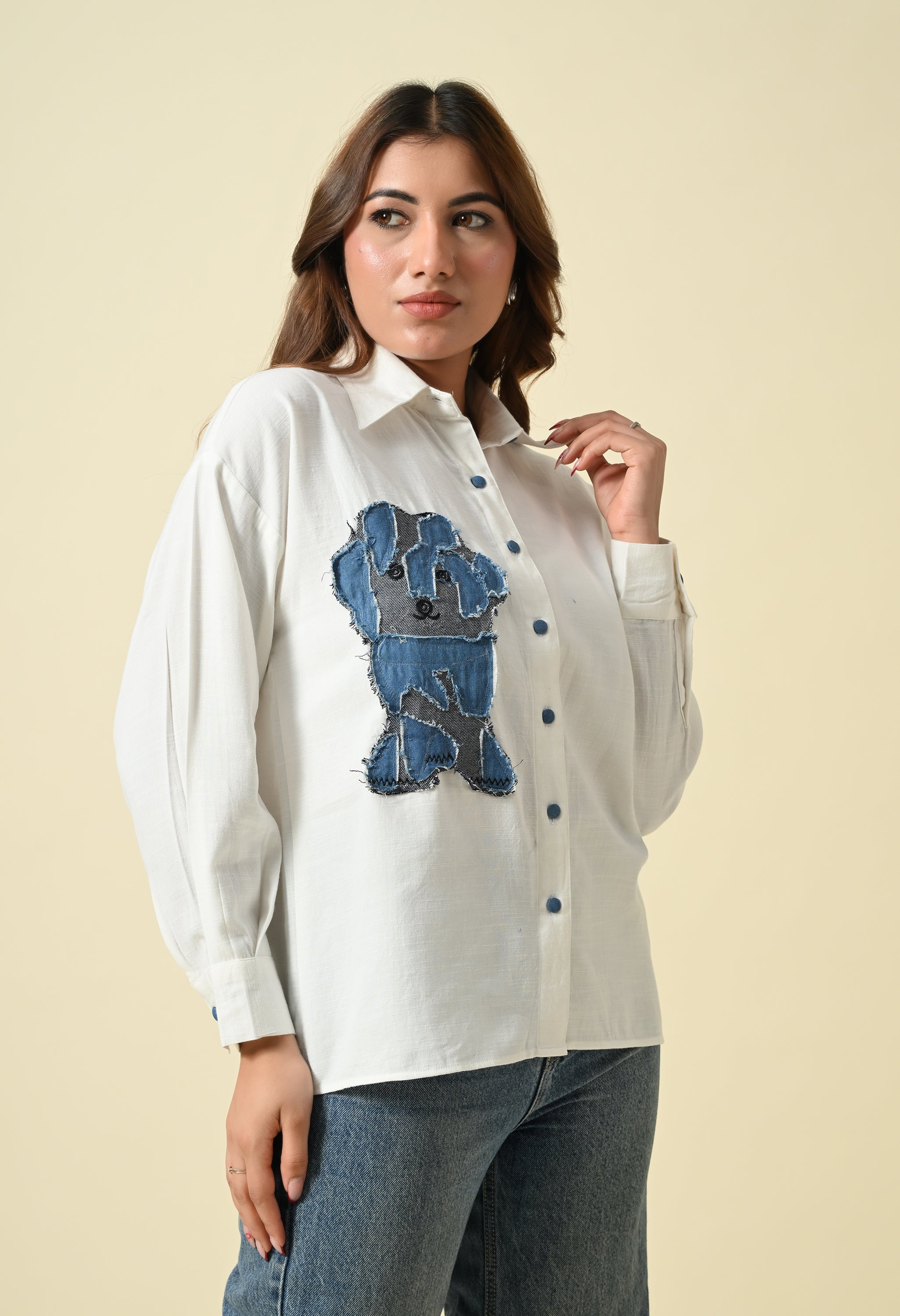 Denim Patch Puppy Shirt