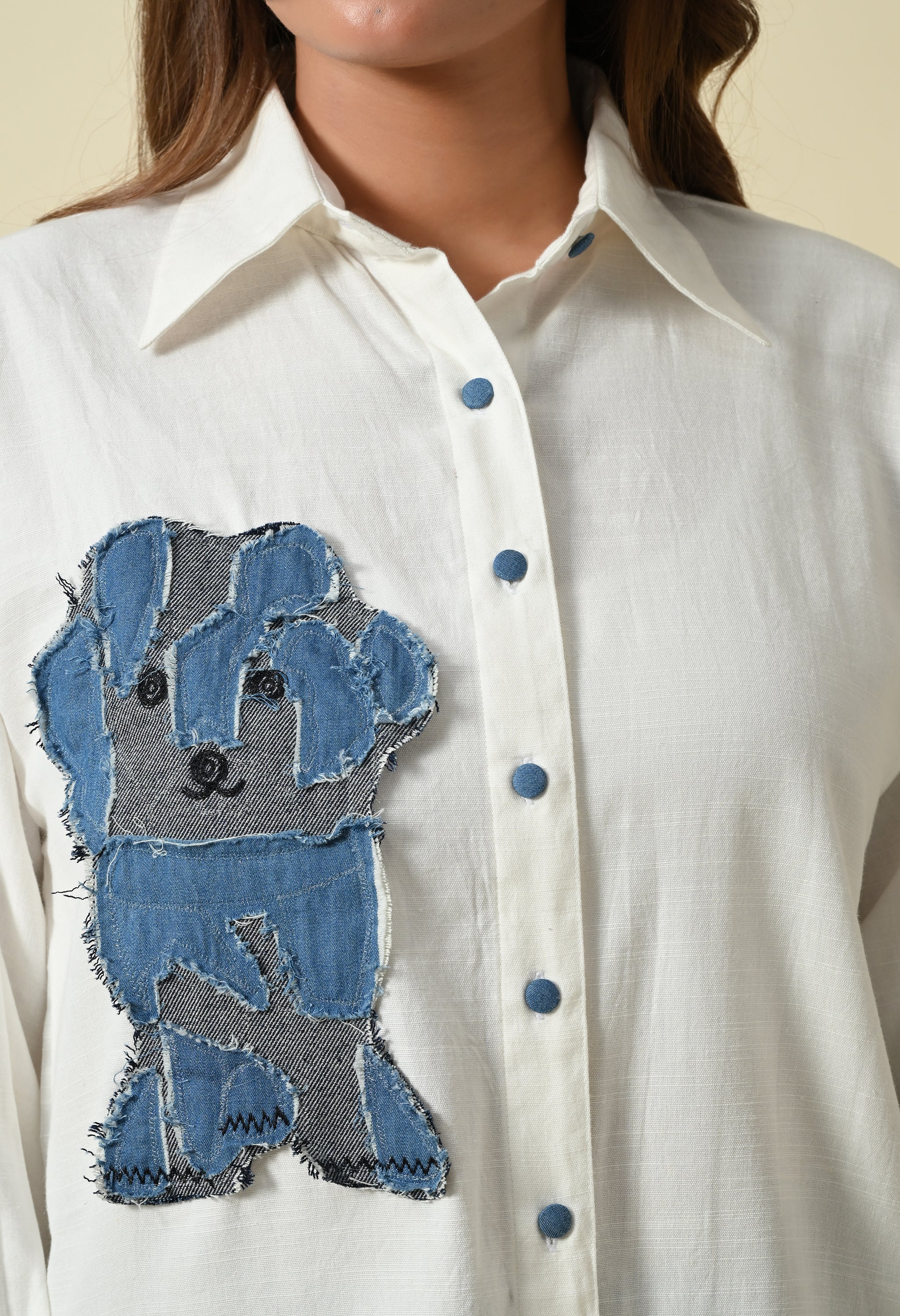 Denim Patch Puppy Shirt