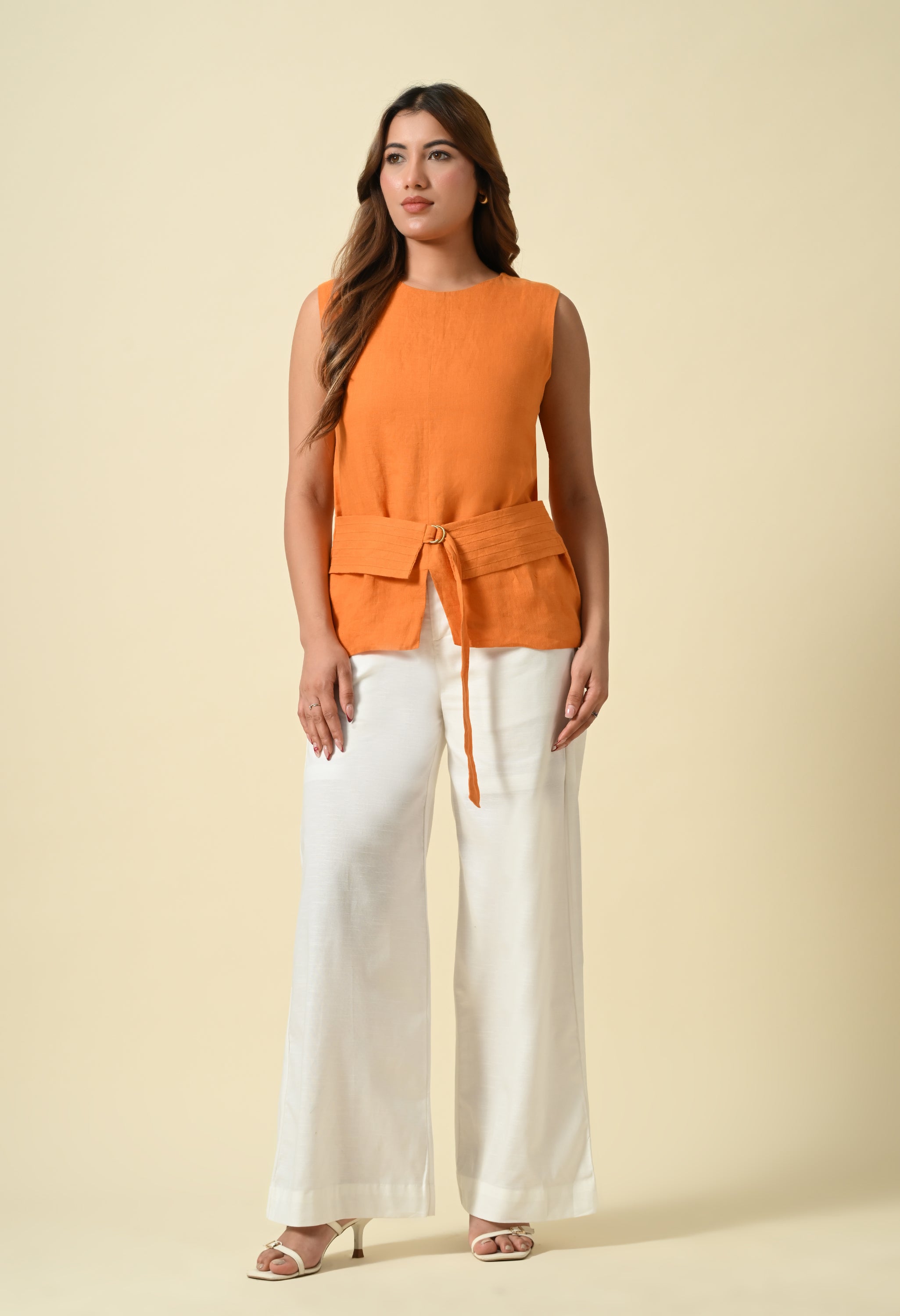 Sunset Tie-Waist Linen Top