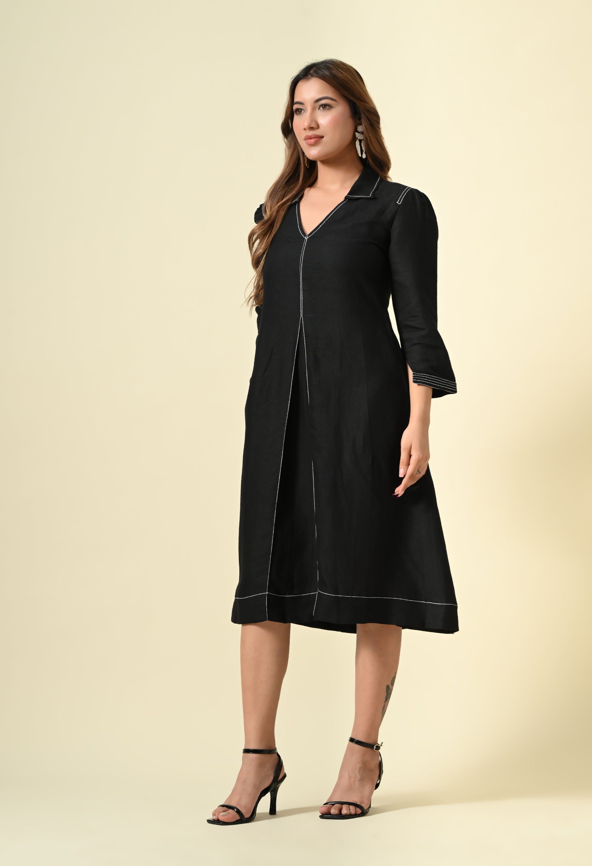 Shadow Slit A-Line Dress