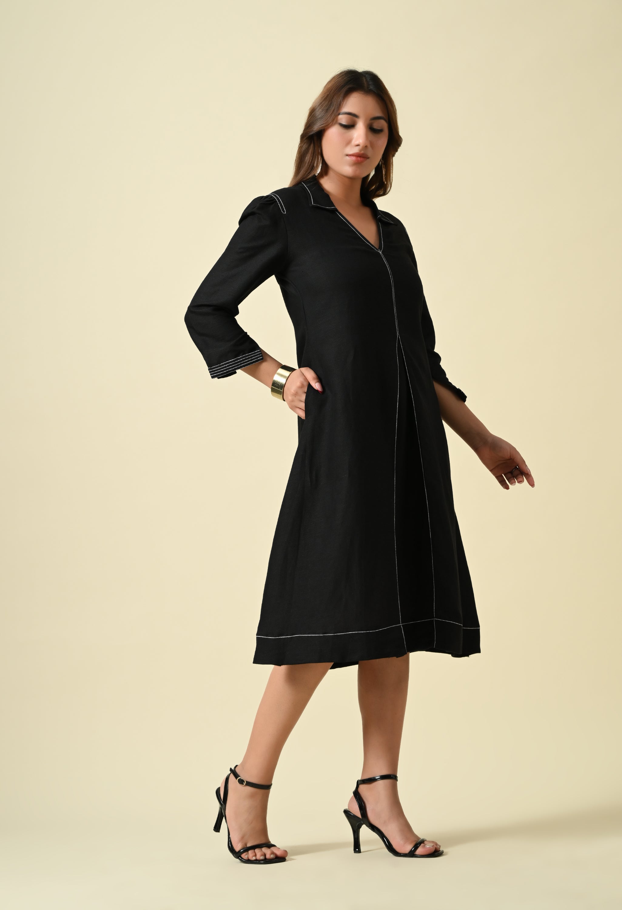 Shadow Slit A-Line Dress