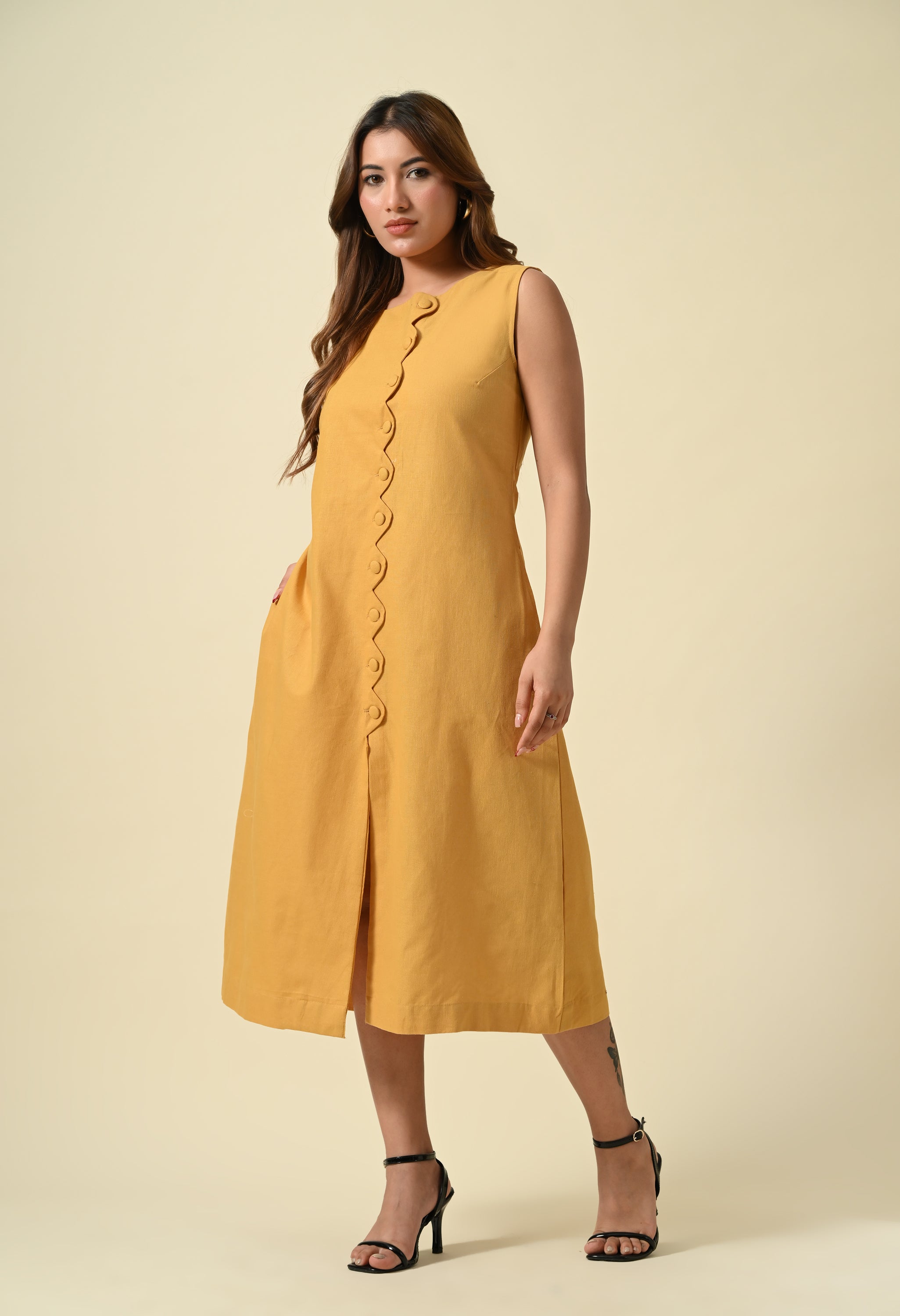 Golden Hour Button Dress