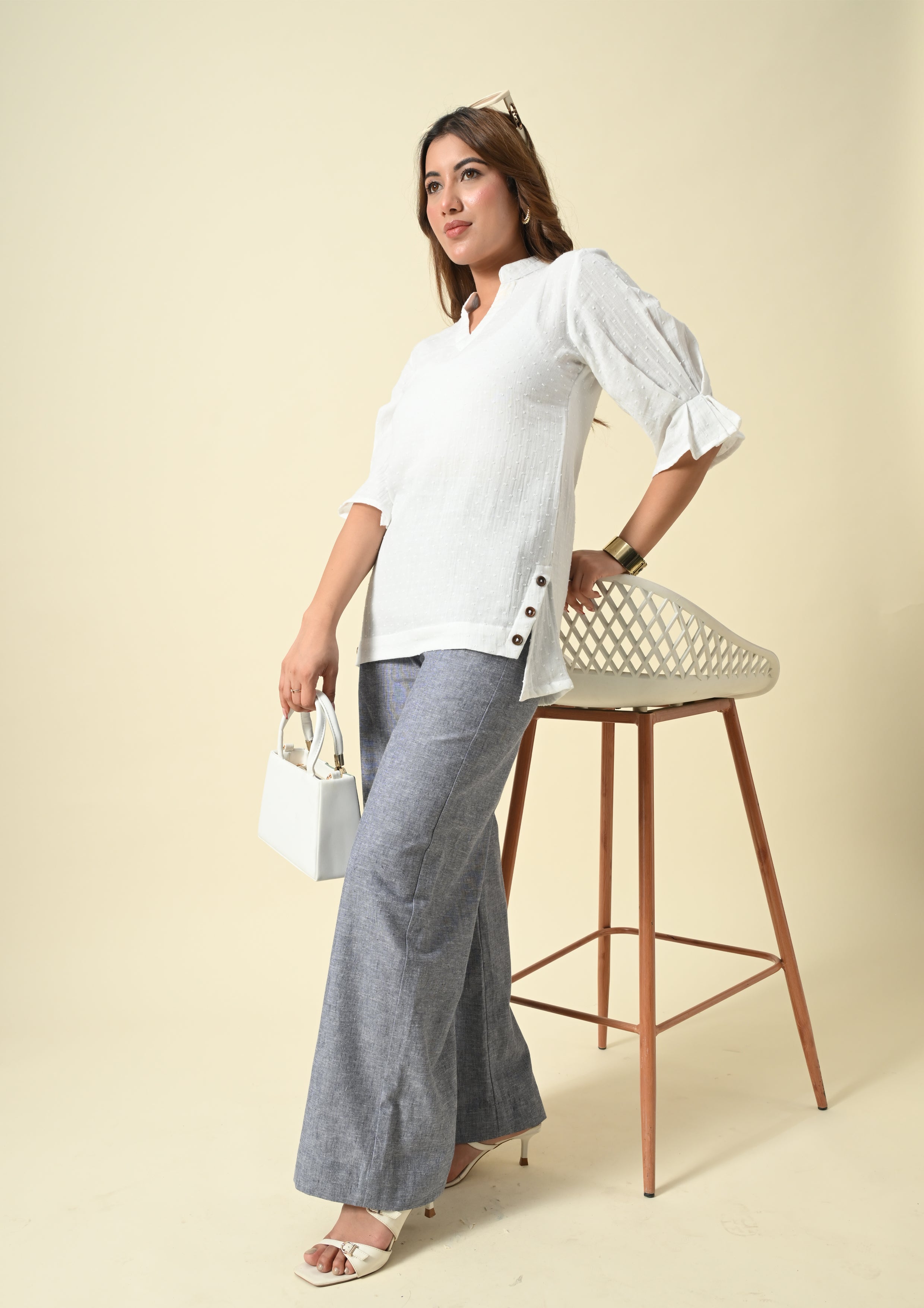Slate Linen Wide-Leg Pants