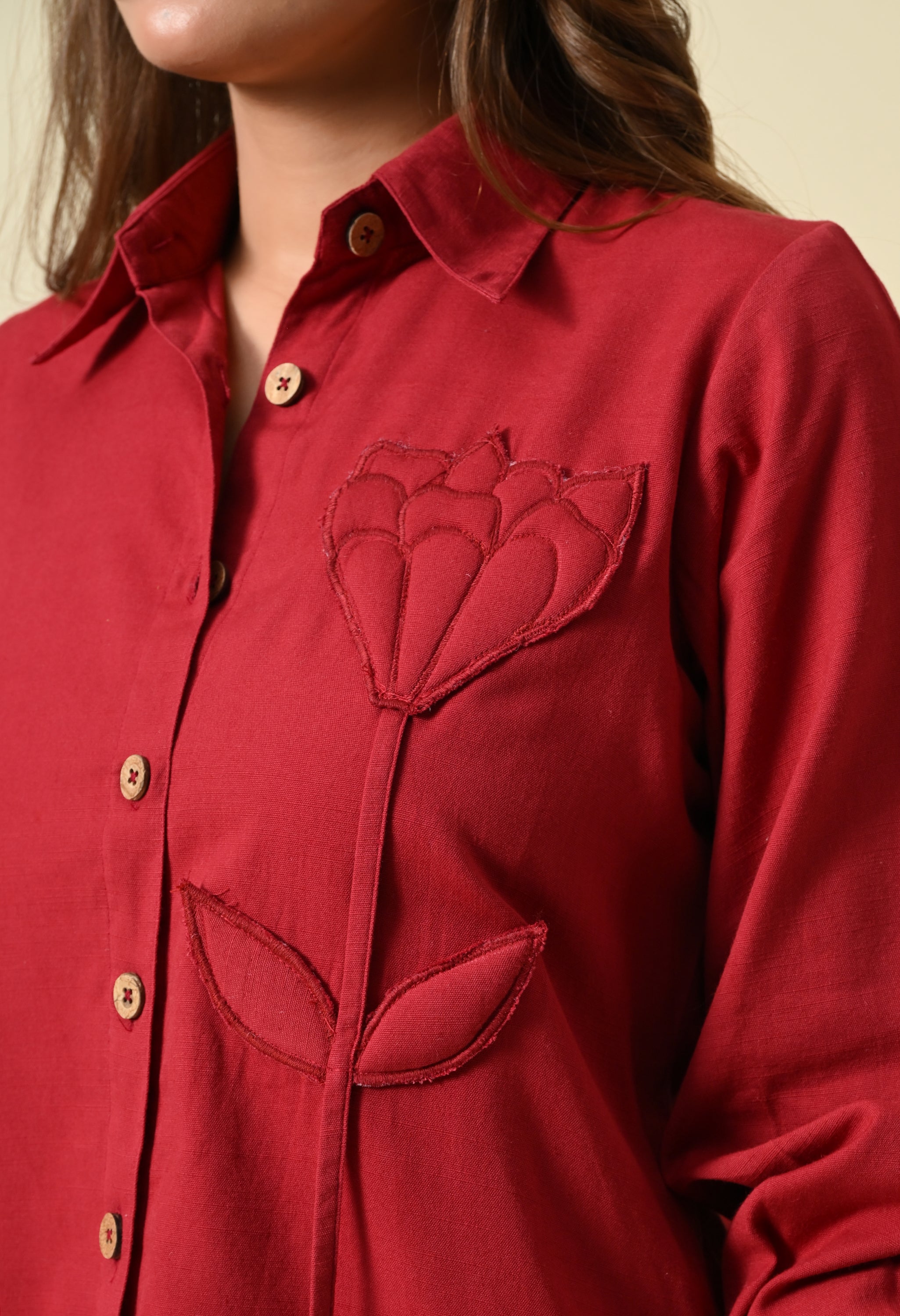 Maroon Muse Patch Shirt